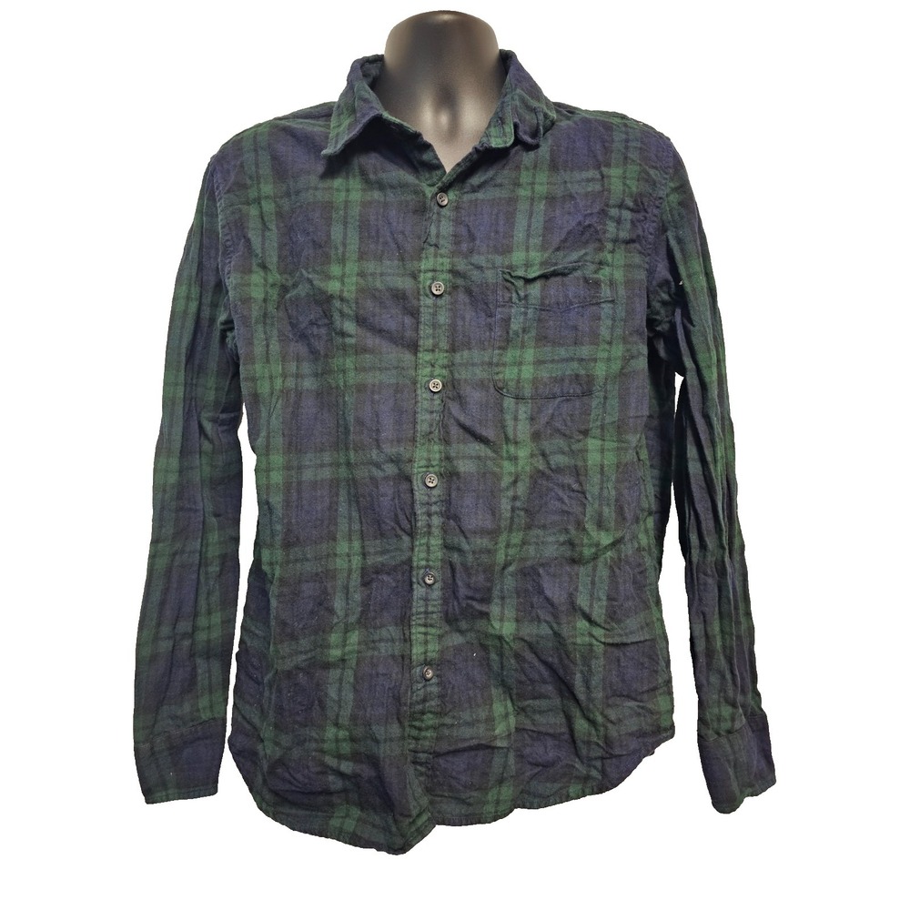 J.Crew Men's Classic-fit Long Sleeve Flannel, Green And Blue, Size L
